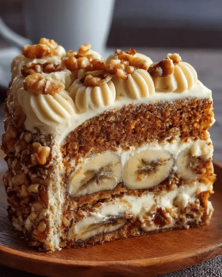 Heavenly Banana Walnut Cream Cake