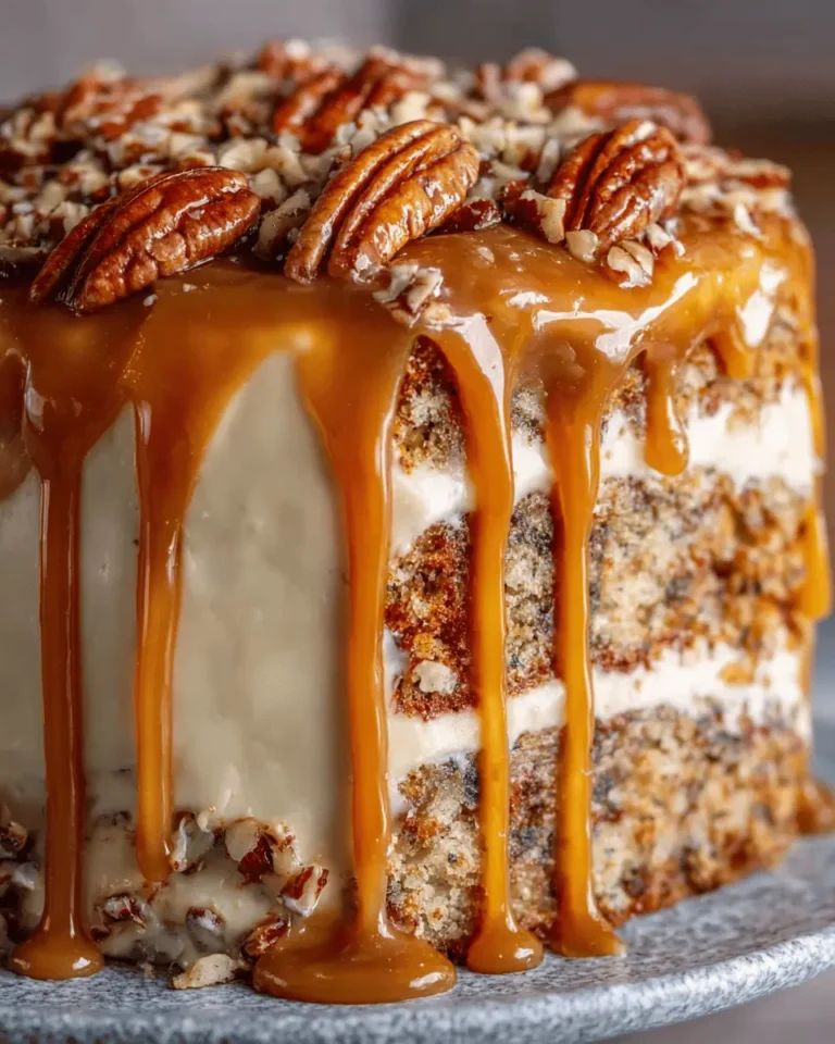 Banana Pecan Caramel Cake