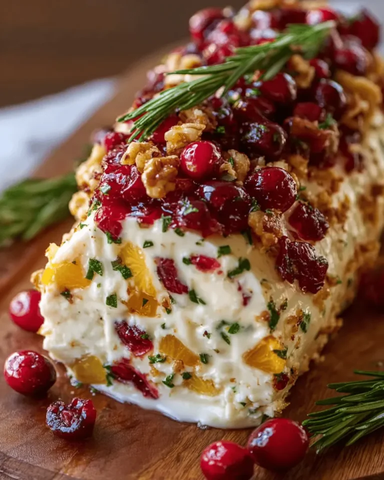 Pineapple Cranberry Holiday Cheese Log
