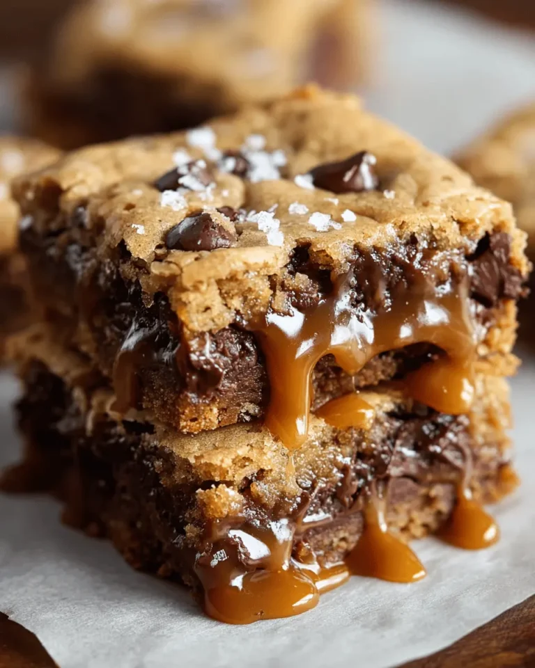 Salted Caramel Chocolate Chip Cookie Bars