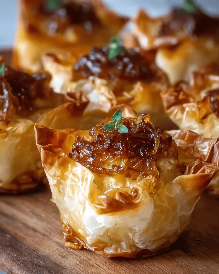 Caramelized Onion and Cheese Phyllo Bites