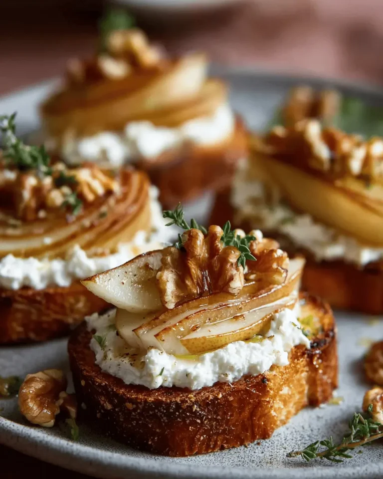 Whipped Feta & Roasted Pear Tapas with Walnuts