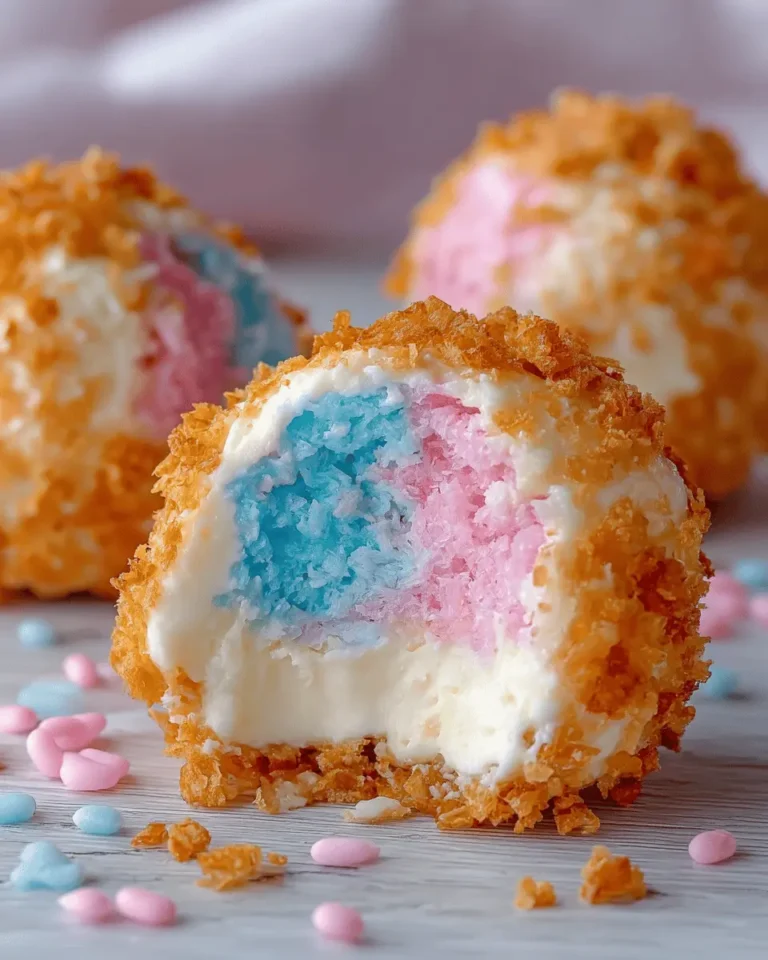 Crispy Cotton Candy Cheesecake Bombs