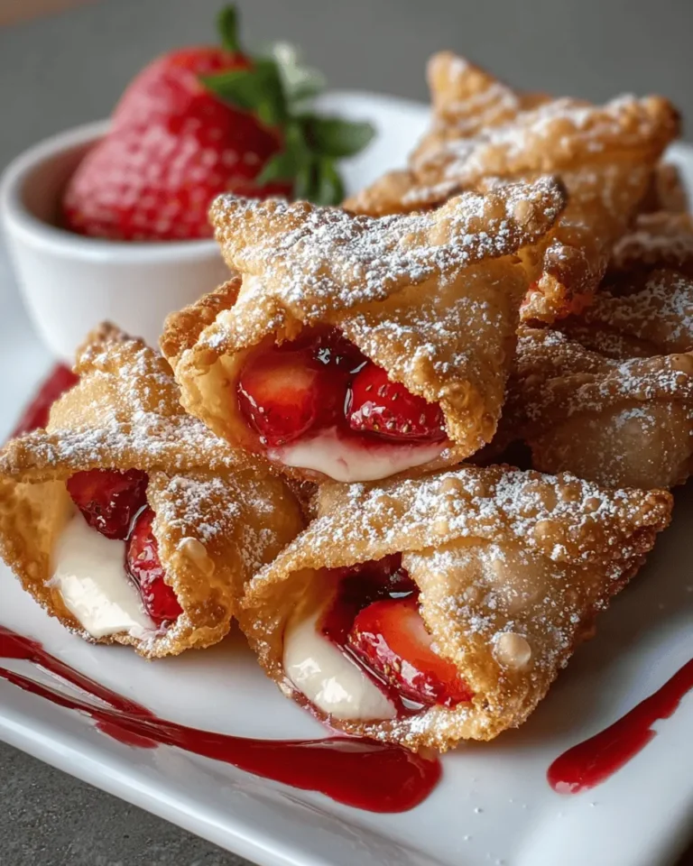 Deep Fried Strawberry Cheesecake Wonton Bites