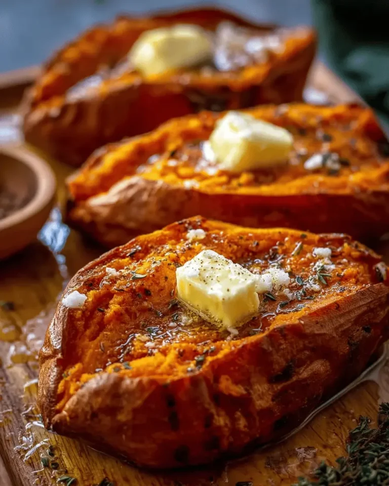 Cinnamon Butter Baked Sweet Potatoes