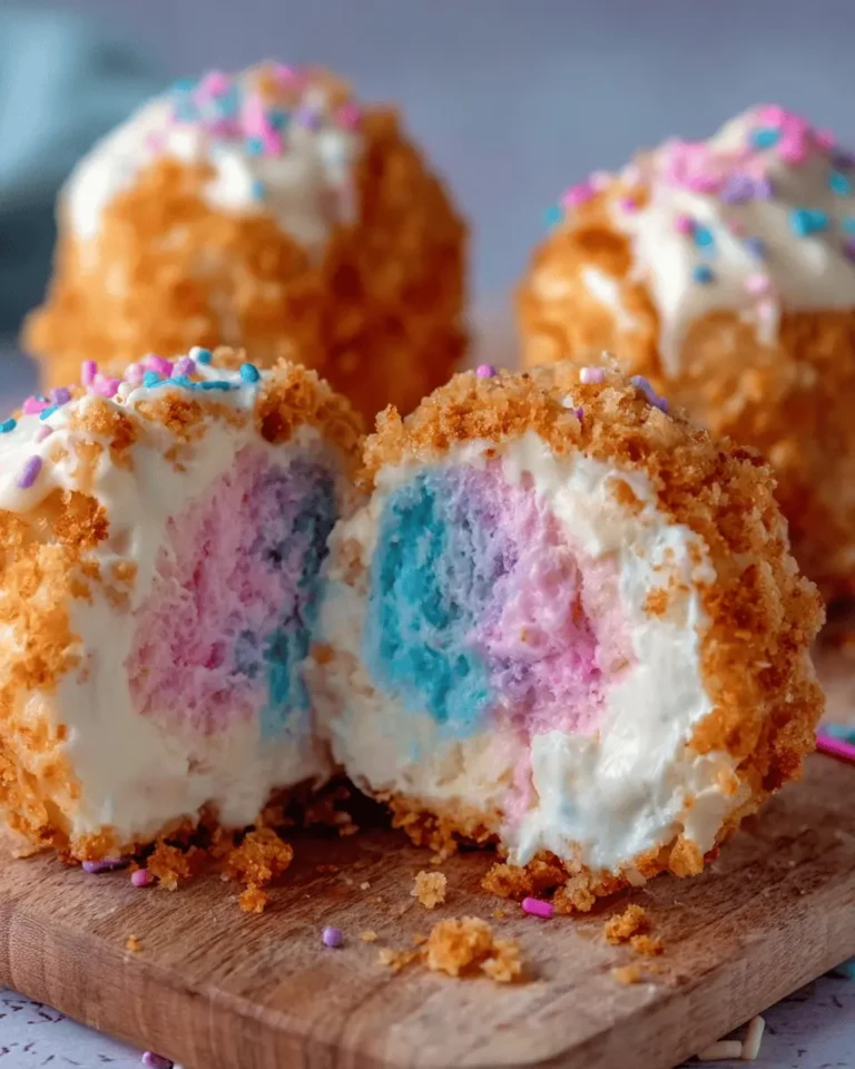 Crispy Cotton Candy Cheesecake Bombs