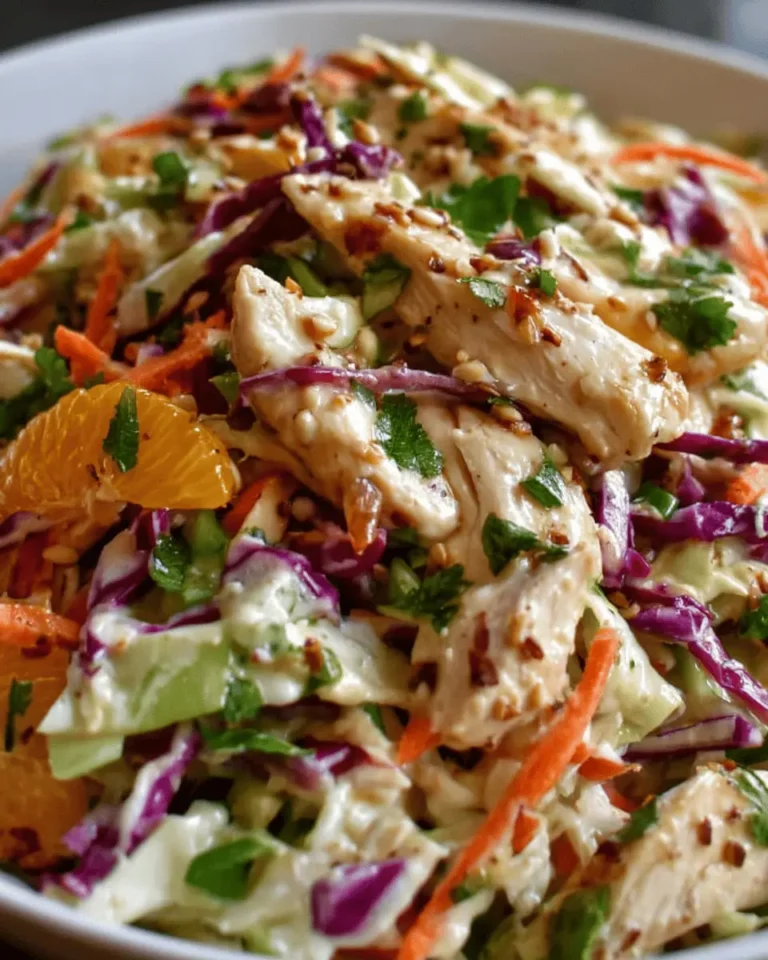 Fresh Chicken Coleslaw Salad with Zesty Ginger Sesame Dressing