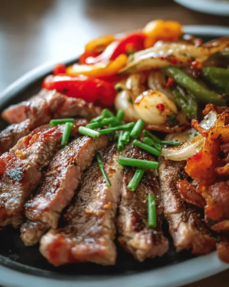 Sizzling Turkey Bacon & Chicken Ham Pepper Steak With Onions