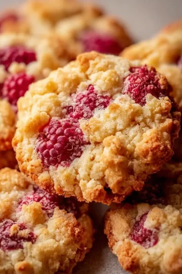 Buttery Raspberry Crumble Cookies