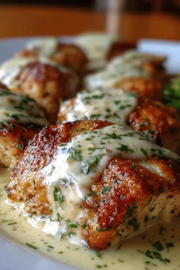 Chicken Pillows with Creamy Parmesan Sauce