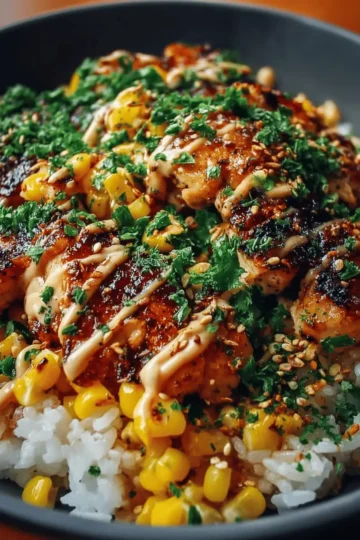 Street Corn Chicken Rice Bowl