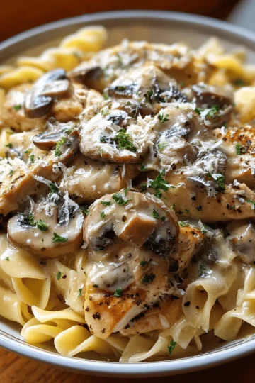 Creamy Chicken & Mushroom Pasta