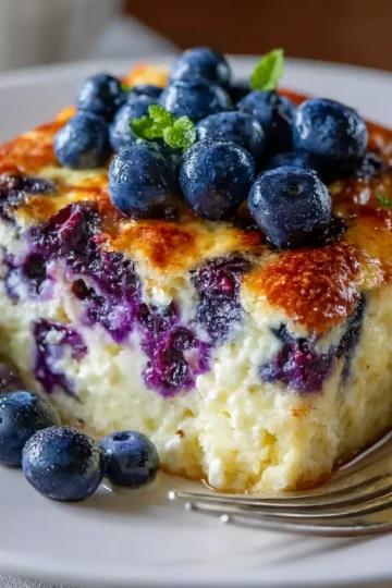 Blueberry Cottage Cheese Breakfast Bake