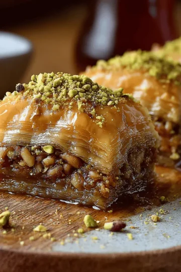 Homemade Greek Baklava with Walnuts and Pistachios