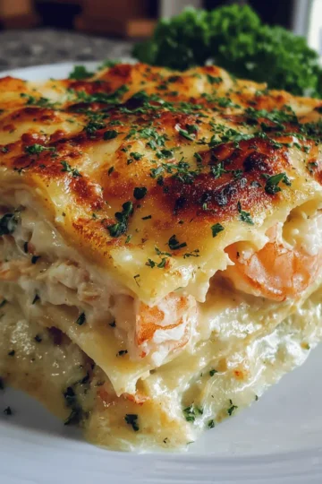 Creamy Seafood Lasagna with Shrimp & Crab
