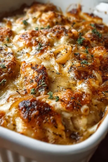 4-Ingredient French Onion Chicken Casserole