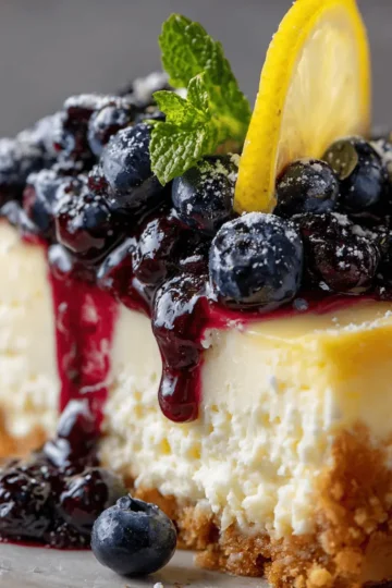 Lemon Wild Blueberry Cheesecake