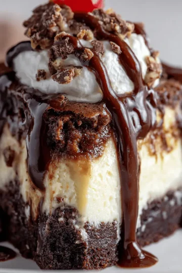 Hot Fudge Sundae Brownie Cheesecake