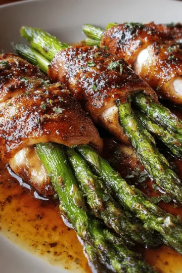 Caramelized Chicken‑Wrapped Asparagus