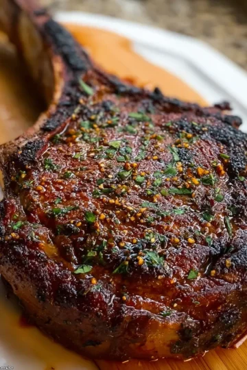 Spicy Garlic Tomahawk Beef Steak Recipe - Reverse Seared BBQ Perfection