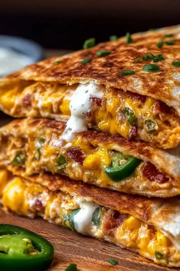 Loaded Cowboy Butter Jalapeño Popper Crunchwrap Melts with Crispy Cheese and Spicy Ranch Drizzle