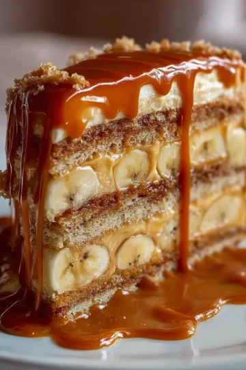Caramel Banana Layer Cake with Dulce de Leche
