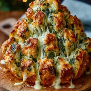 Cheesy Artichoke & Spinach Christmas Tree Pull-Apart