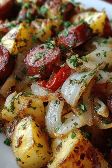 Fried Potatoes, Onions & Smoked Polish Sausage
