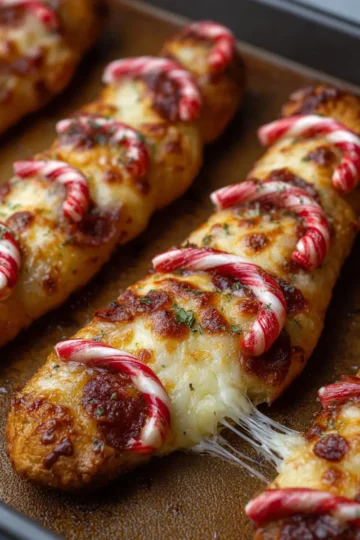 Candy Cane Pizza Breadsticks