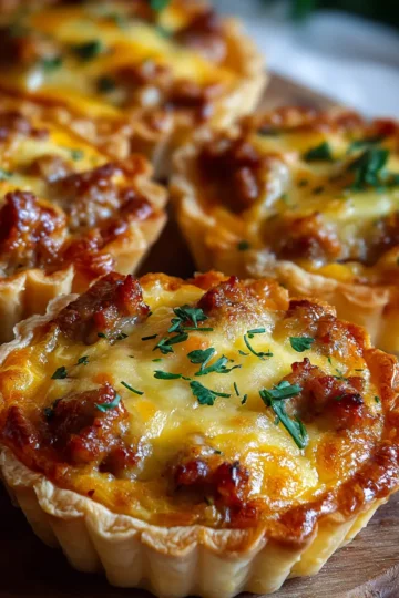 Spicy Sausage and Cheese Tarts