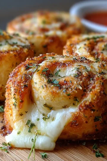 Crispy Mozzarella Stuffed Garlic Butter Pizza Rolls