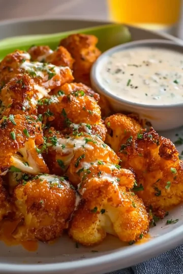 Crispy Buffalo Cauliflower Bites