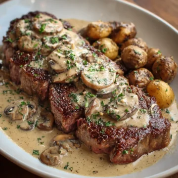 Steak with Creamy Mushroom Sauce