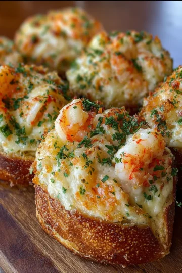 Crabby Shrimp-Stuffed Garlic Bread Bombs