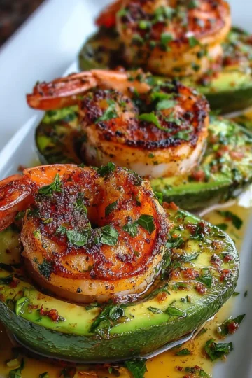 Seared Shrimp Stuffed Avocados