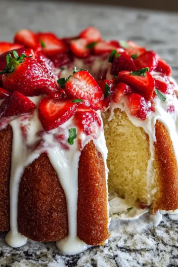 Homemade Strawberry Cream Cheese Pound Cake