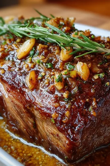 Slow-Roasted Garlic & Honey Beef Shoulder