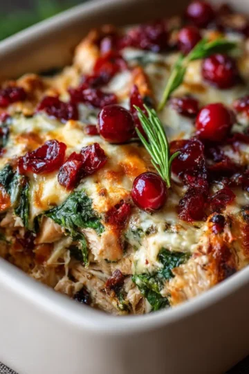 Cranberry Turkey Spinach Casserole