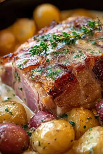 Creamy Crockpot Chicken Ham & Potatoes