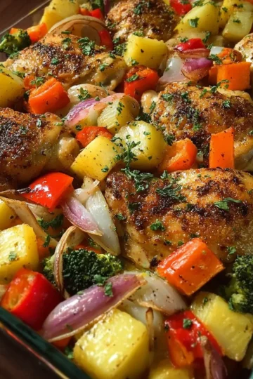 Oven-Roasted Chicken & Veggie Bake – One-Pan Wonder