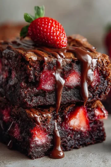 Chocolate Strawberry Brownie Bars