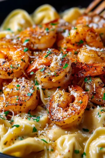 Cajun Garlic Butter Shrimp with Creamy Three-Cheese Tortellini