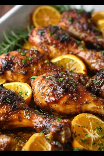 Southern Baked Maple Citrus Chicken Legs