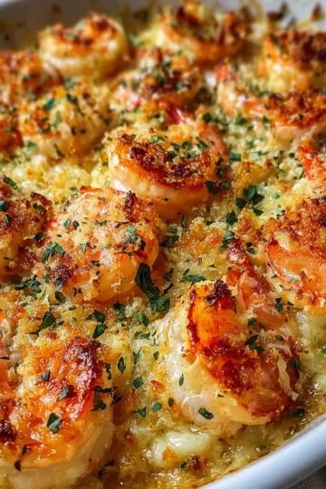Garlic Parmesan Shrimp Bake