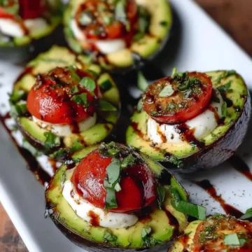 Caprese Stuffed Avocados with Sweet Balsamic Glaze