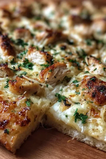 Roasted Garlic White Chicken Pizza