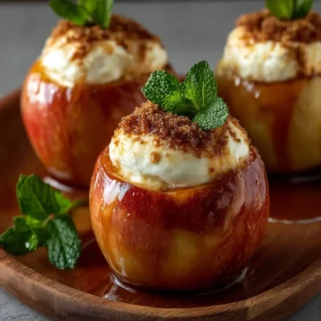 Cheesecake Stuffed Baked Apples Delight