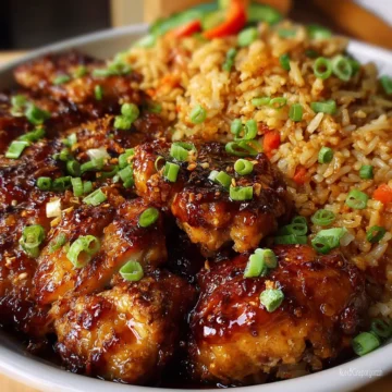 Sticky “Bourbon-Style” Chicken with Fried Rice