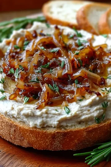Whipped White Bean Spread with Caramelized Onions & Rosemary