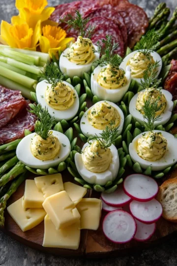 Deviled Egg Tulip Charcuterie Platter